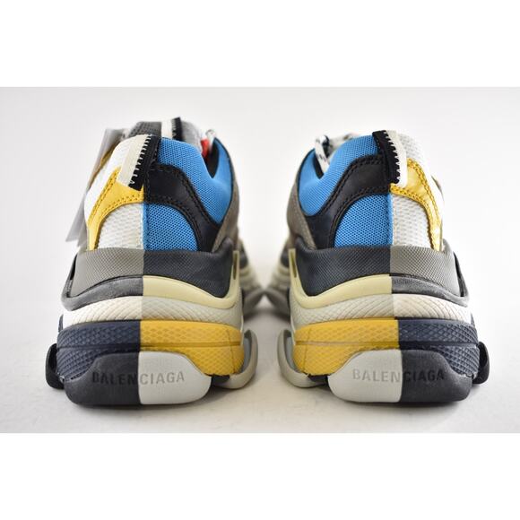 Balenciaga Triple S Split White Grey Yellow Flat Platform Sneakers 39 Mens US 6 - Picture 12 of 13